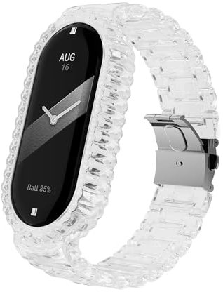 FFHAO Correa de plástico transparente para Xiaomi Mi Band 8 Sport PC pulsera de repuesto para reloj inteligente MiBand 8 accesorios, For Miband 8, Ágata