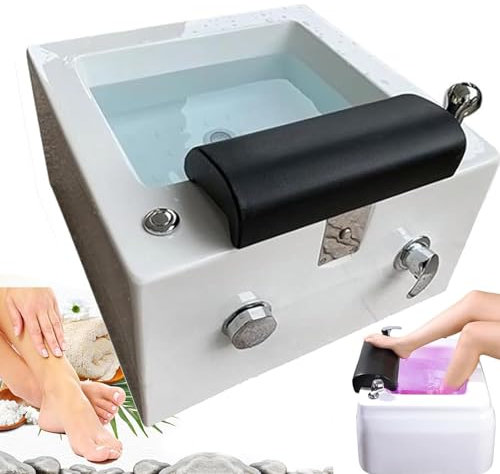 ZenSeFarin Portable Foot Spa Bathtub,Massage Footbath,Adjustable Foot Pedal,Led Colorful Lights,Adjust Hot and Cold Water,Deep Foot Bath Spa can Automatically Drain for Relaxation and Foot Care,A