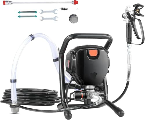 BASSFLY Pulvérisateur de Peinture sans air sur Pied 750 W, pulvérisateur électrique sans air Haute efficacité 3000 psi, Effet de Peinture Fin et Uniforme