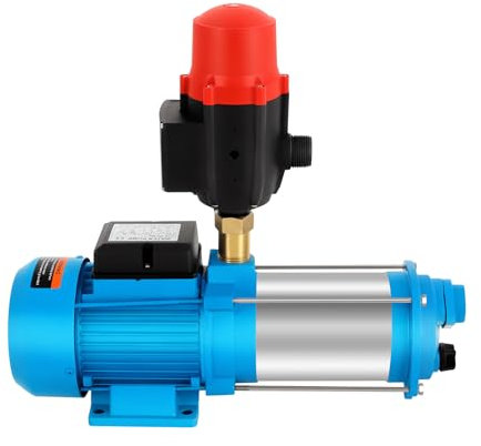 Bomba centrífuga de 1300 W, bomba de agua doméstica presostato, 9,8 bar, 4000 l/h, bomba de jardín, la bomba de agua se puede utilizar en muchos lugares, ahorro de energía (41 x 45 x 15 cm)