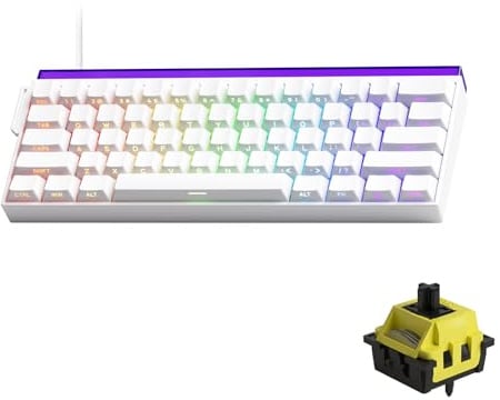 VEEKOS Shine60 Rapid Trigger Wired Gaming Keyboard Shine-Through SP White Hall Effect Keyboard Flash Magnetic Switch