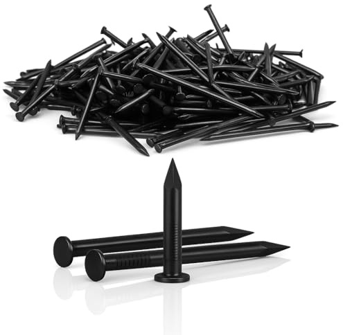 Jyvex 300 clavos de acero, 20 mm, clavos de hormigón negros, clavos de acero para hormigón, clavos de pared para cuadros, clavos para paredes de hormigón, clavos de madera para cuadros, clavos de