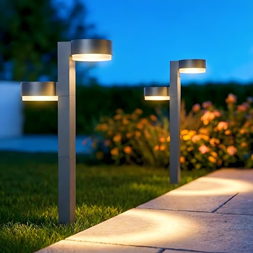 Solarlampen für Außen Garten, 2 in 1 Solarleuchten für Außen mit Super Helle 24 LED Lichts, Wasserdichte Solar Gartenleuchten, Auto On/Off Garten Deko für Rasen, Terrasse, Hof, Gehweg(2 Stück)