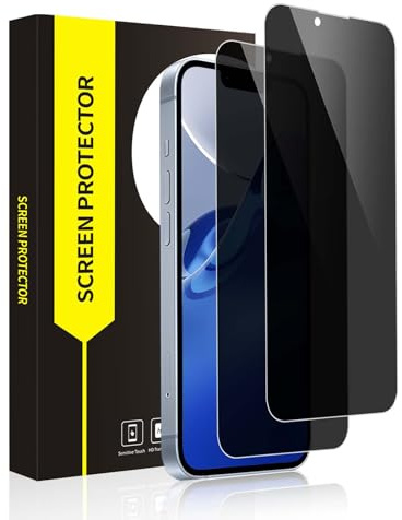 Cable Leader 2 Stück Schutzfolie für iPhone 13/13 Pro/14/16e 5G Sichtschutzfolie, 2.5D Anti-Spähen Ultra-Klar Hülle Freundllich 9H Härte Anti-Scratch Splitterfest iPhone 13 Folie