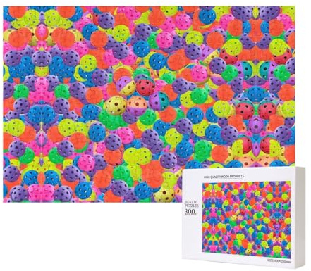 Phayah Pickleball Balls Colors Pattern Pattern Puzzle Unique Jigsaw Wall Art Picture For Home Decoration 300 Pcs