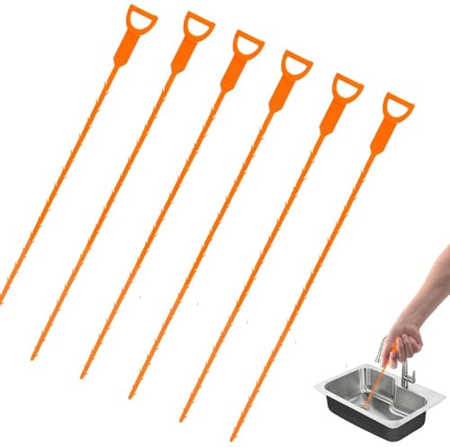 6PCS Drain Hair Remover Tool, Drain Snake, Drains Unblocker Tools, Multifunctional Sink Unclogger Hook for Hair, Reusable Flexible Pipe Opener,Cleaning Gadget for Bathroom Toilet Kitchen