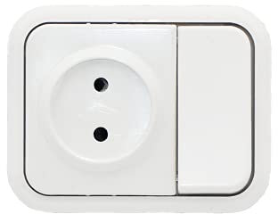 Bf kristal - Conmutado 10a+enchufe 16a 250v blanco nieve bolsa