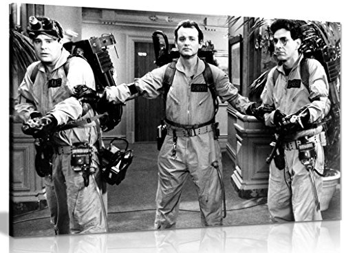 Black & White Ghost Busters Film Canvas Wall Art Picture Print (30x20in)