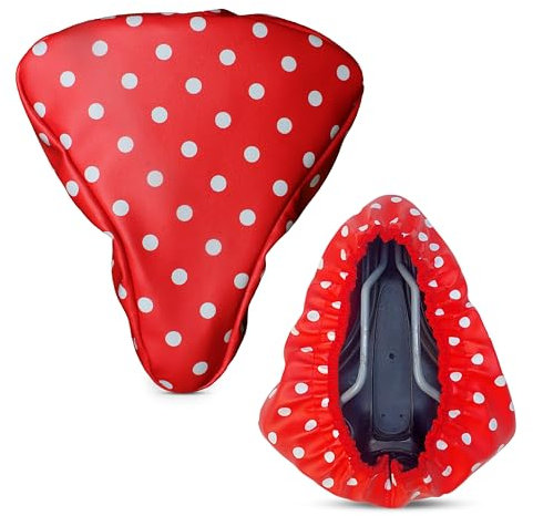 Ikuri Sattelschoner Wasserdicht Sattelbezug Regenschutz Sattelschutz aus wasseabweisender Plane - Lunares rot