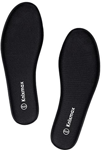 Knixmax Memory Schaum Einlegesohlen für Damen - Weich Einlagen Komfort Schuheinlagen für Sport, Freizeit und Beruf - für Sneaker, Wanderschuhe, Arbeitsschuhe - Frauen Schwarz 39 EU