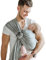 Shabany® - Ring Sling Tragetuch - 100% Bio Baumwolle - Babybauchtrage für Neugeborene Kleinkinder bis 15 KG - inkl. Baby Wrap Carrier Anleitung - grau (jumps)