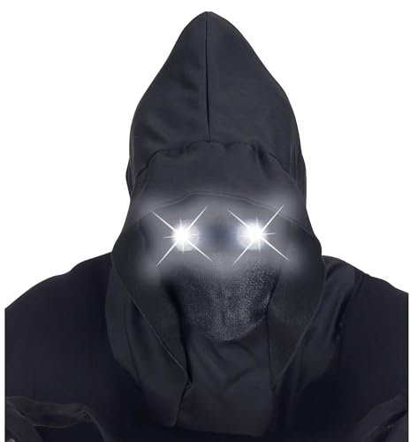 W WIDMANN MILANO Party Fashion - Maske unsichtbares Gesicht mit Kapuze und leuchtenden Augen, Fade in fade out Effekt, Halloween