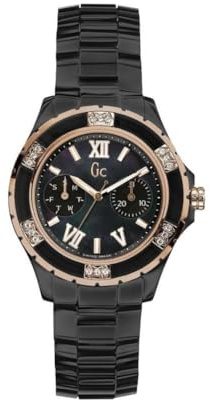 GC X69118l2s Women's Analogue Quartz Watch with Ceramic Strap X69118L2S, Black, Strap, Black, Bracelet