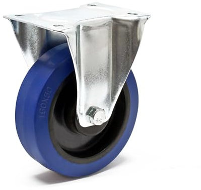 Wiltec Bockrolle Ø160mm mit Kunststoffrad und Anbauplatte bis 300kg Transportrolle leiser Lauf Dämpfung Apparaterolle Möbelrolle