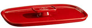 Emile Henry EH340050 Tapa para Plato de Horno, Cerámica, Cru, Rojo Grande Crudo