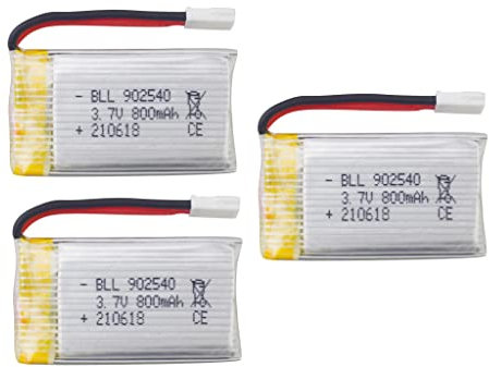 ZYGY 3PCS 3.7V 800mAh Lithium Batterie für SYMA X5 X5C X5SW X5C-1 X5SW Cheerson CX-30W UDI U45 SS40 FQ36 T32 T5W H42 RC Drohne
