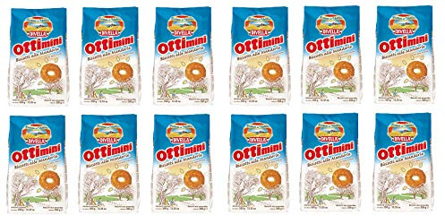 12x Divella Ottimini Biscotti alle Mandorle Shortbread Kekse mit gehackten Mandeln 350g biscuits cookies italienische Kekse