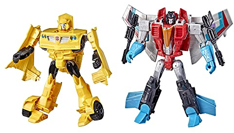 Transformers Toys Heroes and Villains Bumblebee and Starscream 2-Pack Action Figures - for Kids Ages 6 and Up, 7-inch (Amazon Exclusive)