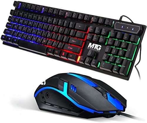 MTG RGB Backlit Mechanical Wired Gaming Keyboard and Mouse, Full Anti-ghosting Keys for Desktop PC Laptop Combo