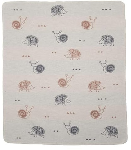 David Fussenegger Babydecke Juwel 'Schnecke & Igel' 70 x 90 cm Rohweiß