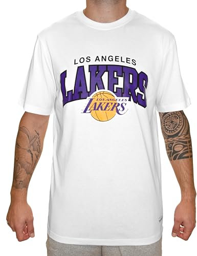 Mitchell & Ness NBA Hardwood Classics Team Arch T-Shirt - Los Angeles Lakers, Weiß, S