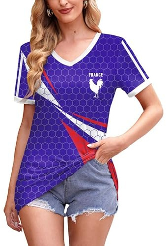 Mainfini Maillot de Foot Femmes pour 2022 Coupe du Monde XXL