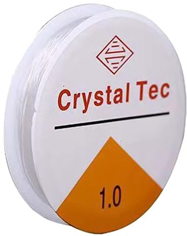 1 Pezzi Filo Elastico per Braccialetti, 1 mm Nylon, Bobina Trasparente, di Cristallo, per DIY, Perline, Bracciali, Artigianato