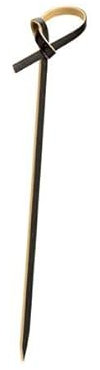 Utopia Bamboo Black Knotted Skewer 3.5inch / 9cm - Pack of 1000 - Cocktail Decoration