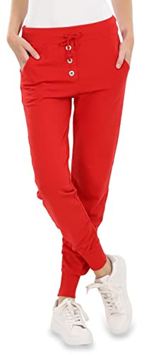 Malito - Damen Jogginghose im Classic Look - Sporthose in Unifarben - Baggy zum Tanzen - Sweatpants - Trainingshose 8021-G (rot XL)
