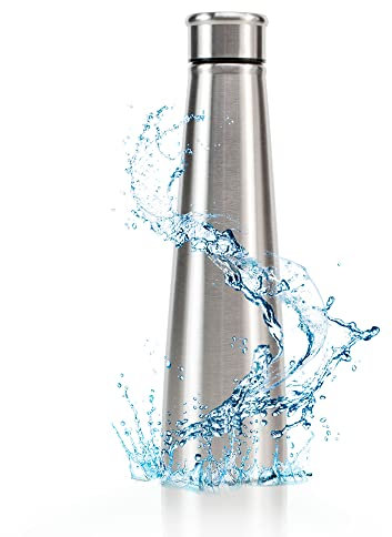 THE SECRET HOME - Botella de Agua en Acero Inoxidable - Botella Deportiva Reutilizable de 600 ML con Cinta para Transporte - Ideal para Gimnasio, Mochila, Excursión (Modelo 2)