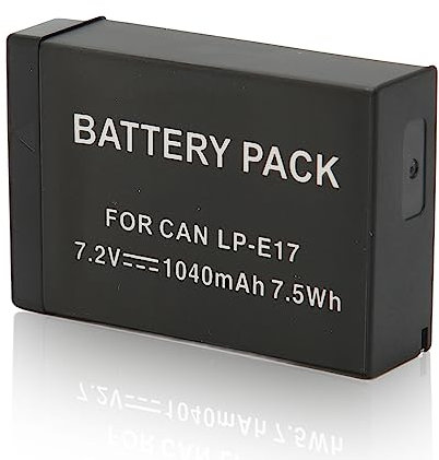 Akkupack LP-E17, Intelligenter Lithium-Ionen- mit Hoher Kapazität für 200D II R10 RP 750D M6mark2 800D 850D 77D 760D M3 M5 Kamera, 7,5 Wh 1040 MAh