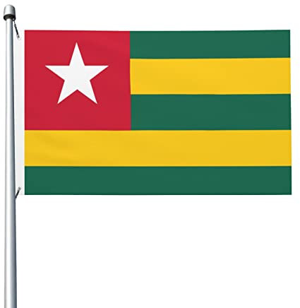 Flagge von Togo, 90 x 150 cm, Polyester – langlebige dekorative Flaggen für den Außenbereich