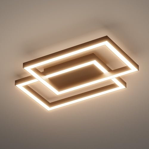 Klighten LED Deckenleuchte Schwarz 35W, Modern Warmweiß 3000K Deckenlampe aus Metall, Geometrisch Deckenbeleuchtung für Schlafzimmer Wohnzimmer Flur Esszimmer Arbeitszimmer, L40cm ×W30cmx H4cm