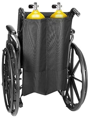 Double support de réservoir d'oxygène for fauteuil roulant, porte-bouteille d'oxygène Walker, sac de réservoir d'oxygène portable, bouteille de cylindres « D » et « E » for le médical, la maison et l'