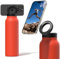 Insulated Water Bottle for iPhone with Magnetic Phone Mount | Stainless Steel Water Bottle with Tripod Phone Holder | Perfect for Gym & Travel | Hot 12H, Cold 24H, 360° Rotate | Orange 32oz