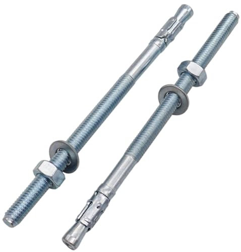 SKIR'CO Lot de 8 chevilles d'ancrage en métal plaqué zinc M8 x 140 mm