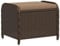 vidaXL Gartenhocker, Sitzhocker mit Kissen, Fußhocker Hocker Stahlrahmen, Gartenmöbel Outdoor Rattanhocker, Braun 58x46x46cm Poly Rattan