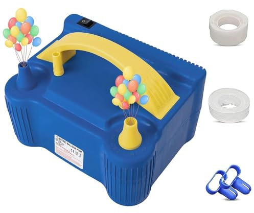 Electric Balloon Pump, HUIYOPU 600W Dual Nozzle Pump, Portable Balloon Inflator for Birthday, Party, Wedding, Festival and Decorations