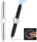 AUAUY 2PCS Metall Spinning Pen, Fidget Spinner Pen mit LED-Licht Schreibwerkzeug Praktischer Fidget Pen Beleuchtete Spitze Stift Kugelschreiber für Beleuchtung zum Schreiben im Dunkeln(Schwarz+Silber)