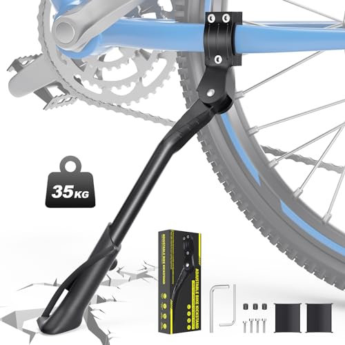 Fahrradständer 24-29 Zoll, Höhenverstellbar Fahrrad Ständer, rutschfest Seitenständer-35 KG Tragfähigkeit，Stabil Fahrradständer für Mountainbike, Trekkingrad, Cityrad[Robust]