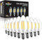 BRIMAX 10 Stück E14 Kerzen LED Birne Warmweiss 2700K 6W=60W Leuchtmittel E14 C35 Led Lampe 600lm AC230V Klar Glass Led Ersatzbirnen E14 für Kronleuchter Tischlampen Wandlampen nicht dimmbar