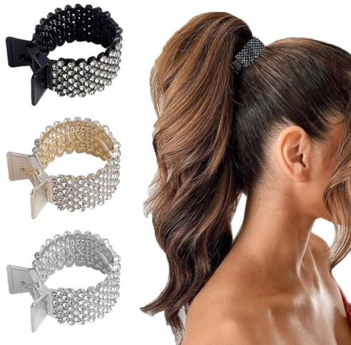 SUJEBKC Pince Cheveux Femme Métal, pinces en métal antidérapantes, pinces à cheveux tendance pour queue de cheval haute pour femmes et filles