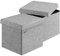 Casaria® Hocker mit Stauraum 2er Set Grau Faltbar Deckel Leinen- Optik Gepolstert 38x38cm Schlafzimmer Wohnzimmer Flur Sitzhocker Fußhocker Polsterhocker