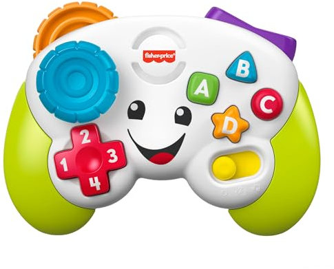 Fisher-Price Baby & Toddler Toy Laugh & Learn Game Controller, Green, Musical Learning Activity for Infants Ages 6+ Months, UK English Version, JFF51