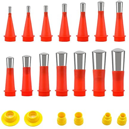 20 StüCk Edelstahl DichtungsdüSe SilikondüSen Sets, Universal Einteiliger EdelstahldüSen Silikonspritze, Silikon Spitzen Kartuschenspitzen, FüR KüChen, Fenstern, Badezimmern