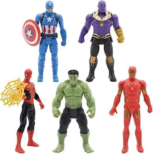 5pcs Superhero Avengers Iron Man Hulk Captain America Superman Batman Action Figures Gift Children's Toys Action Figurines Toys for Kids Super Hero Theme Party Favor