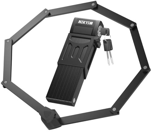 Candado Bicicleta Plegable,130 cm 8 Nudos Antirrobo Bicicleta con Marco y Accesorios-Robusto Candado de Bicicleta Plegable para candado bici, Bicicleta de Carretera, Candado patinete