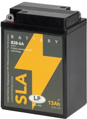 LP Motorcycle SLA Battery B38-6A (6V 13Ah)