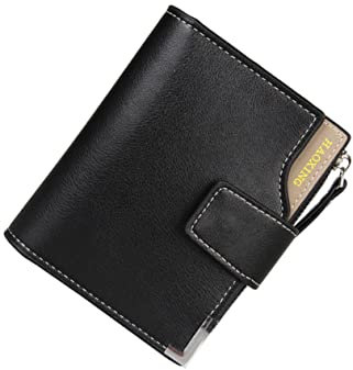 GALPADA 1Stk kompakte Geldbörse Herren lässige Geldbörse ID-Brieftasche Münze Kredit Gürtel Card Wallet Men Karten Wallet Mann Mode Geldbörse dreifach gefaltete Geldbörse Rindsleder Black