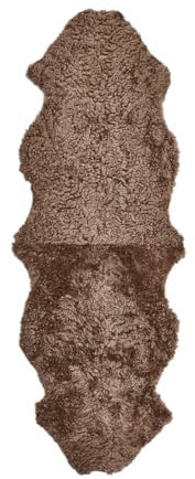 Nordic Sheep Lammfell Teppich Kurzhaar 170x60 cm | Lammfell Echt kann auf dem Sofa oder Bett verwendet Werden und ist Atmungsaktiv & Wärmeregulierend | Farbe: Hellbraun